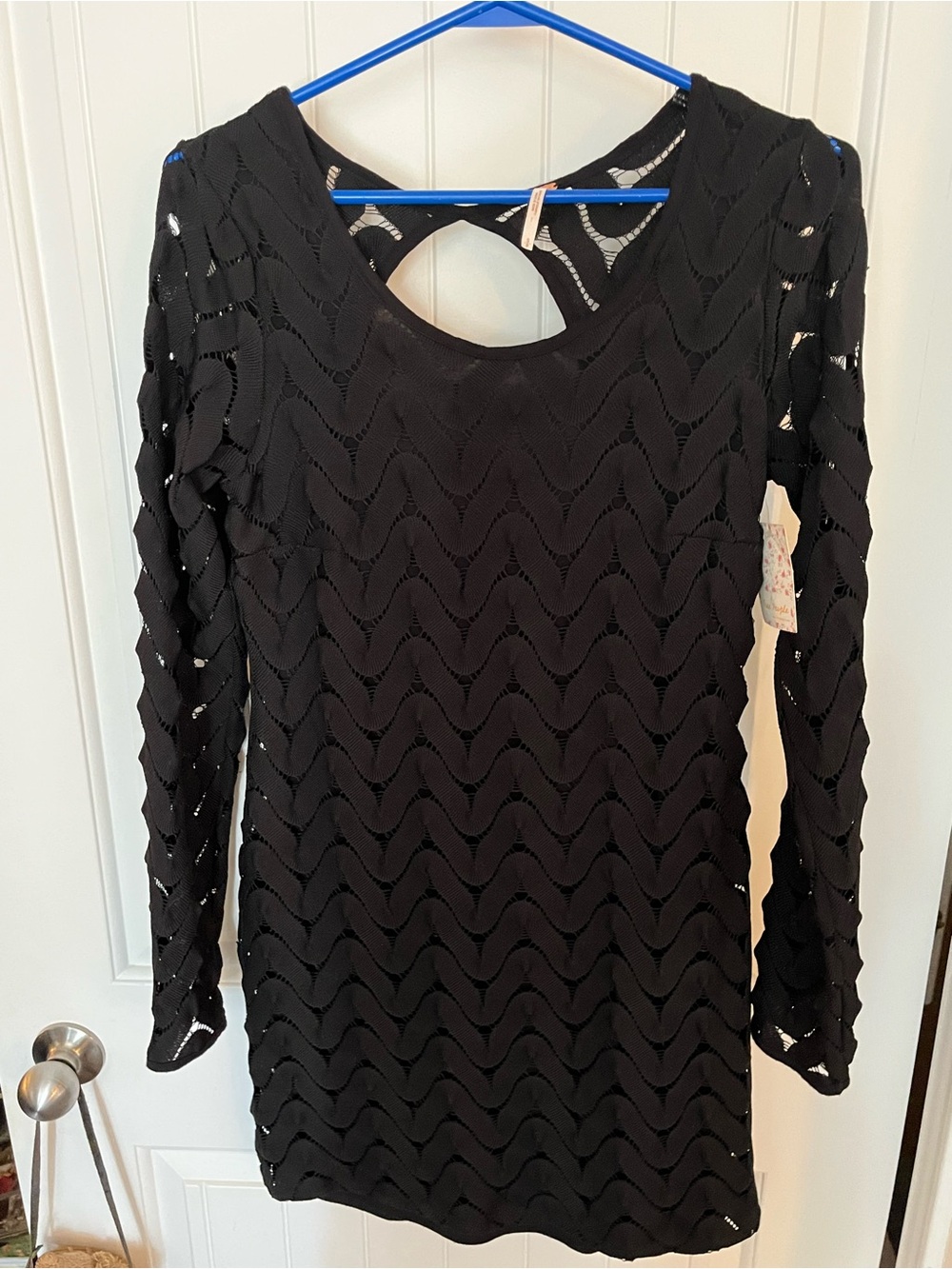 Free People Black Long-Sleeve Knit Dress